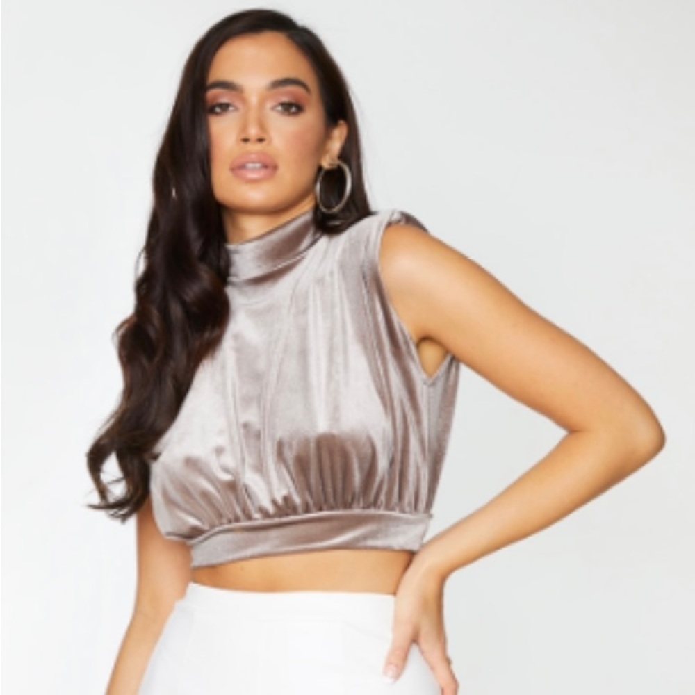 Pretty Little Thing Velvet Crop Top